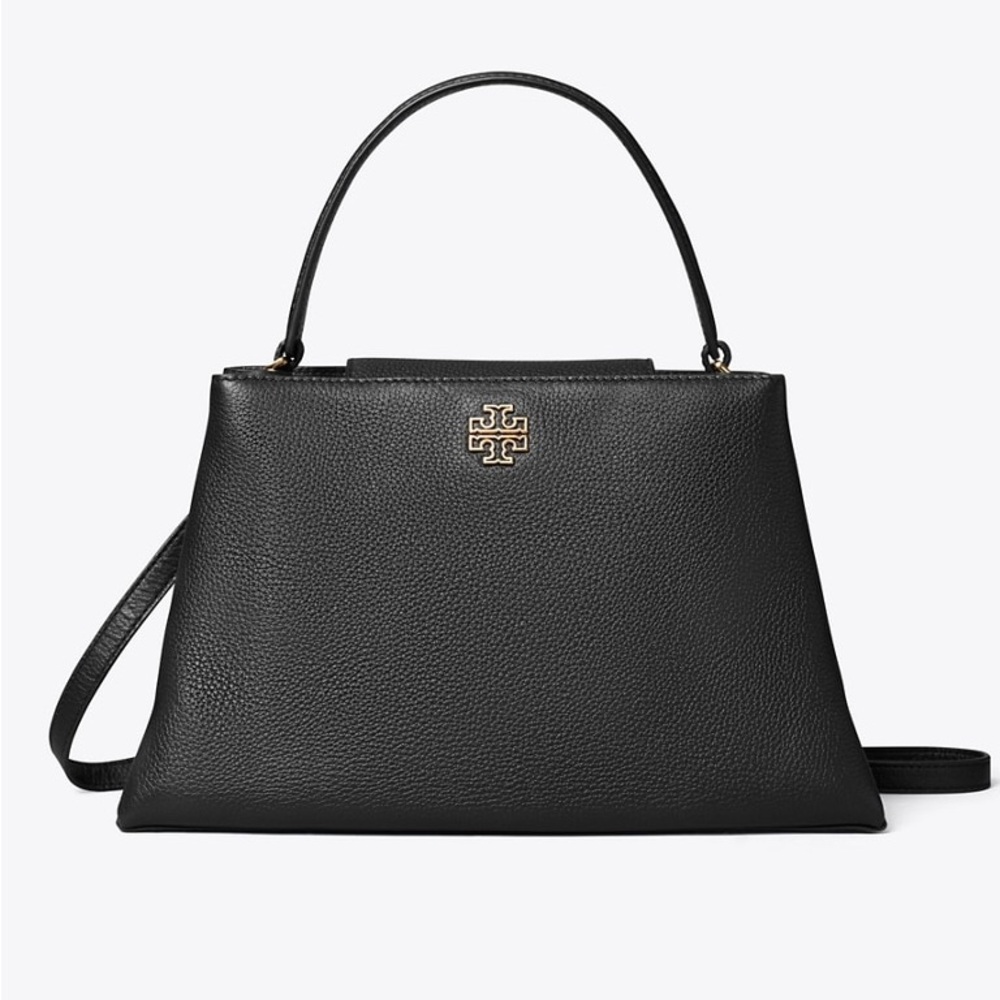 Tory Burch Collection Britten Satchel Black Leather Bag Brand New.